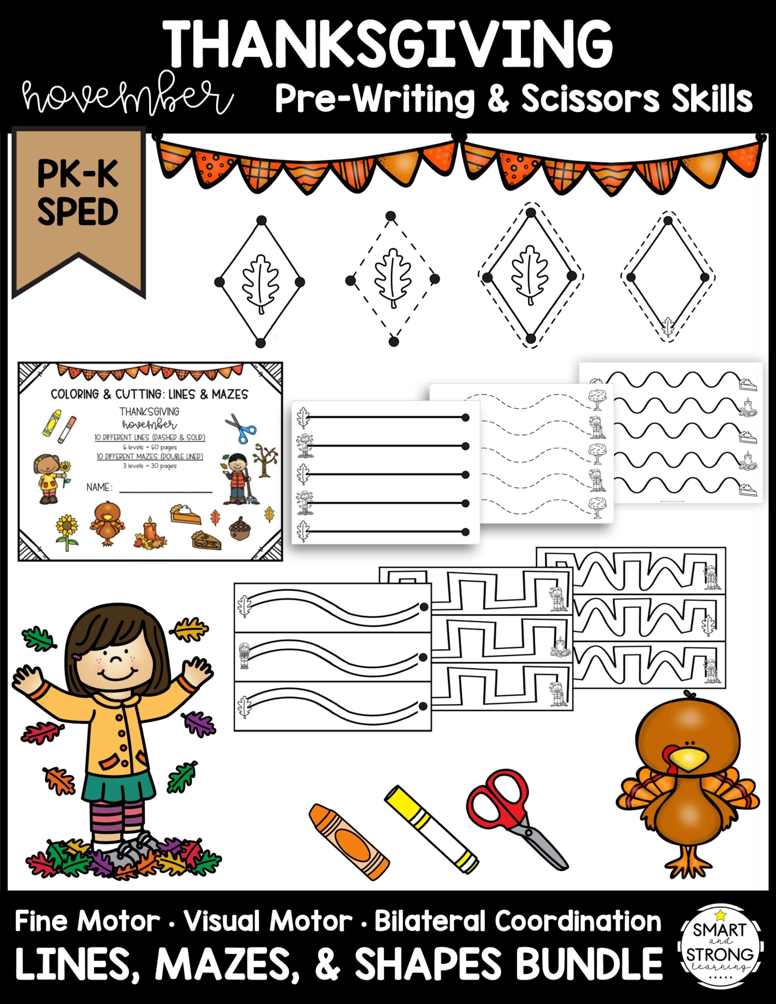 Thanksgiving Prewriting And Shapes Activities throughout Thanksgiving Pre Writing Worksheets