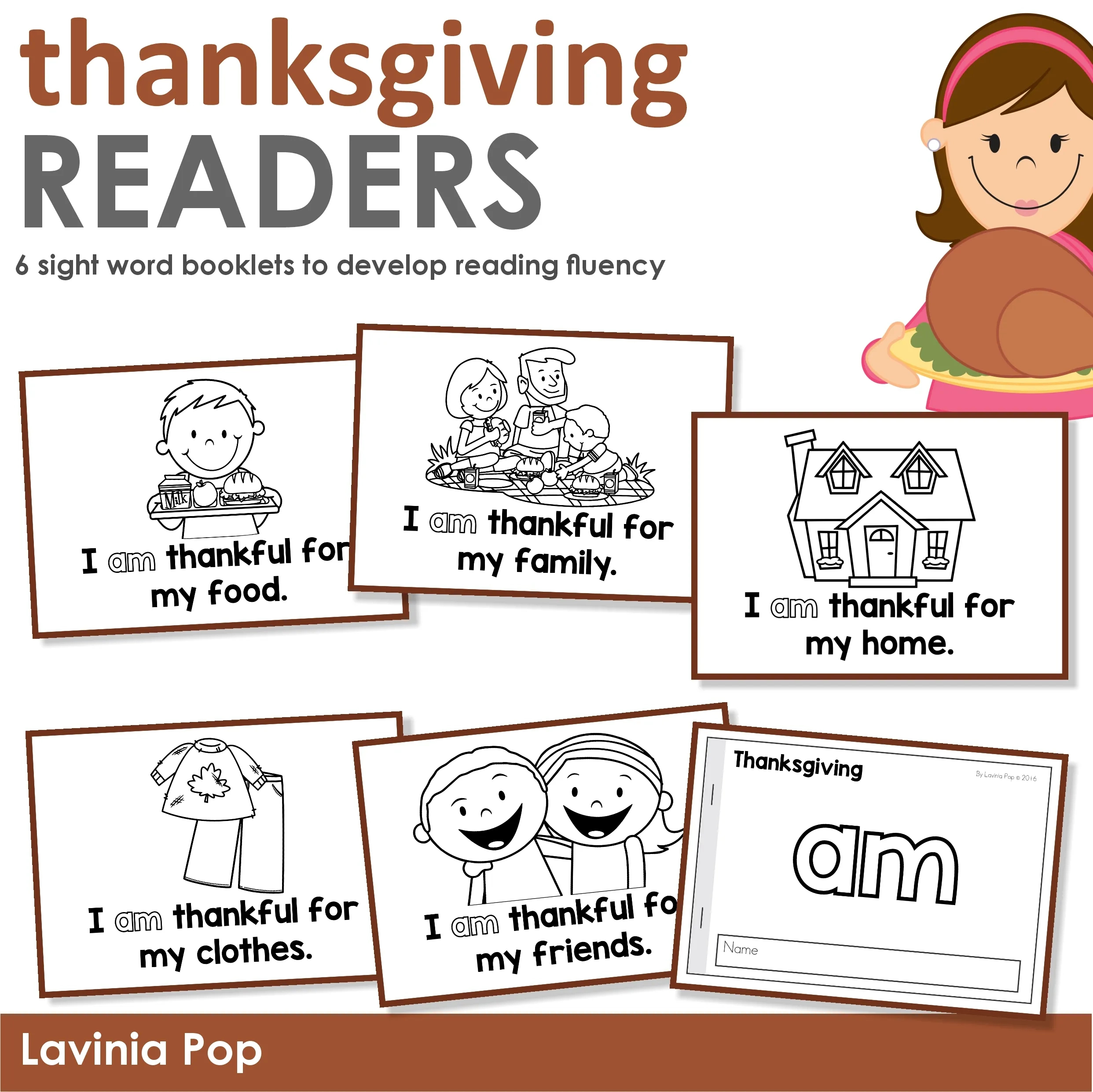 Thanksgiving Read &amp;amp; Trace Sight Word Readers - In My World for Kindergarten Thanksgiving Reading Worksheets
