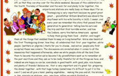 Thanksgiving : Reading Comprehension…: English Esl Worksheets Pdf regarding Reading Comprehension Worksheets Thanksgiving