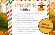 Thanksgiving Riddles | Printable Thanksgiving Game | Thanksgiving with Thanksgiving Riddle Worksheet