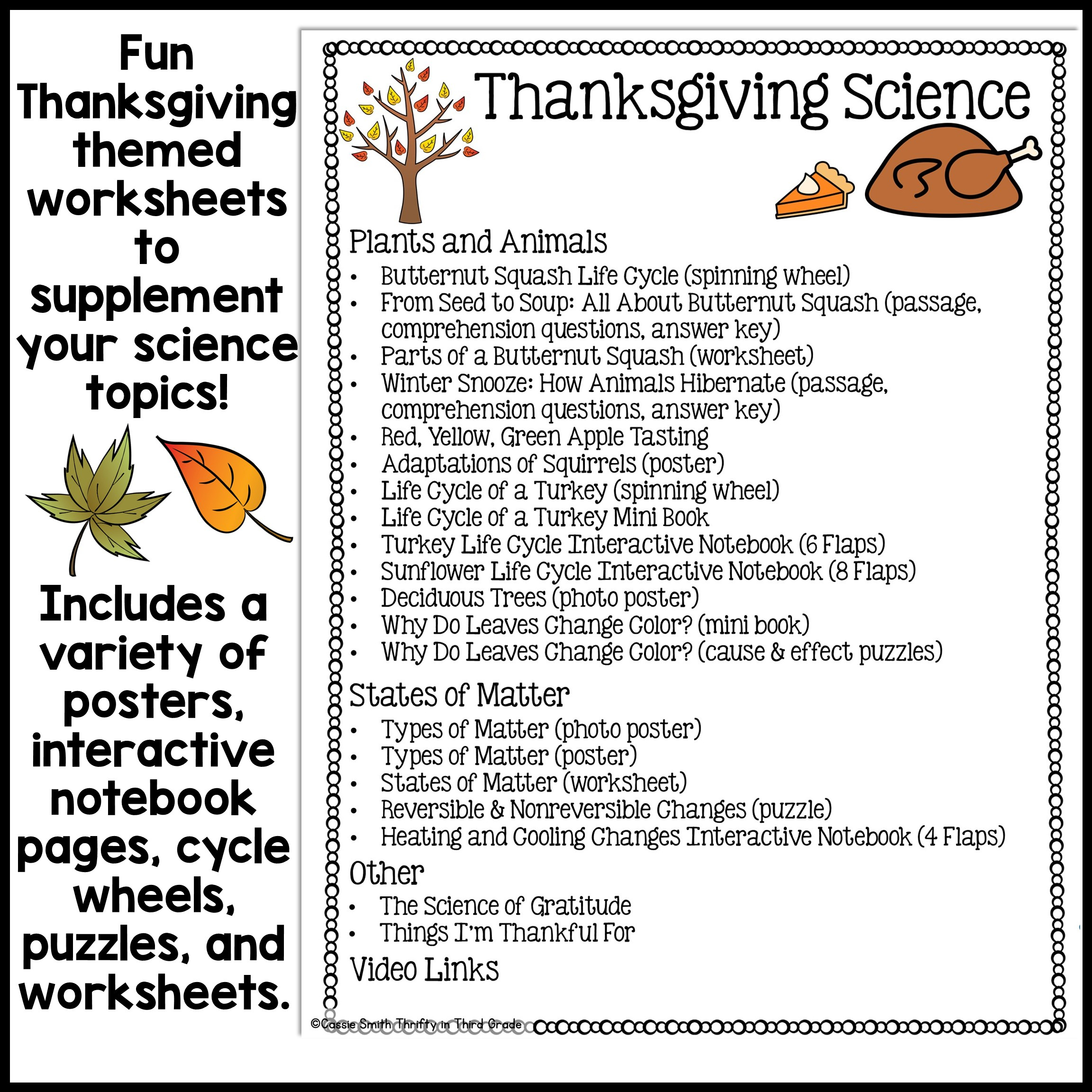 Thanksgiving Science Worksheets No Prep Acitivities - Thrifty In with Thanksgiving Science Worksheet