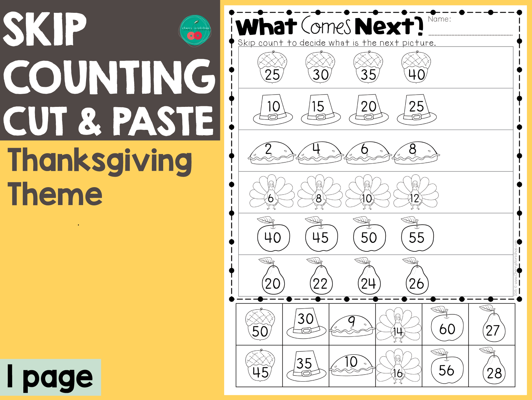 Thanksgiving Skip Counting in Thanksgiving Skip Counting Worksheets