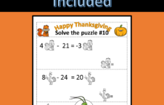 Thanksgiving Solving Equations Logic Puzzle | Algebra 1 - Classful in Thanksgiving Math Worksheets Algebra