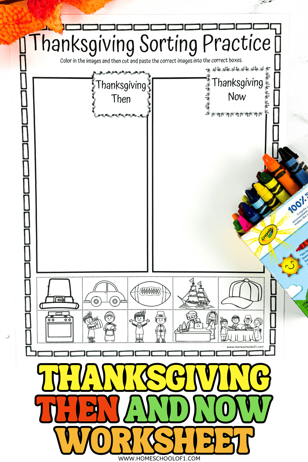 Thanksgiving Sorting Worksheet (Then And Now) in Thanksgiving Then And Now Worksheet
