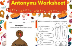 Thanksgiving Synonyms &amp; Antonyms Worksheet Turkey Activities For regarding Thanksgiving Synonyms And Antonyms Worksheet