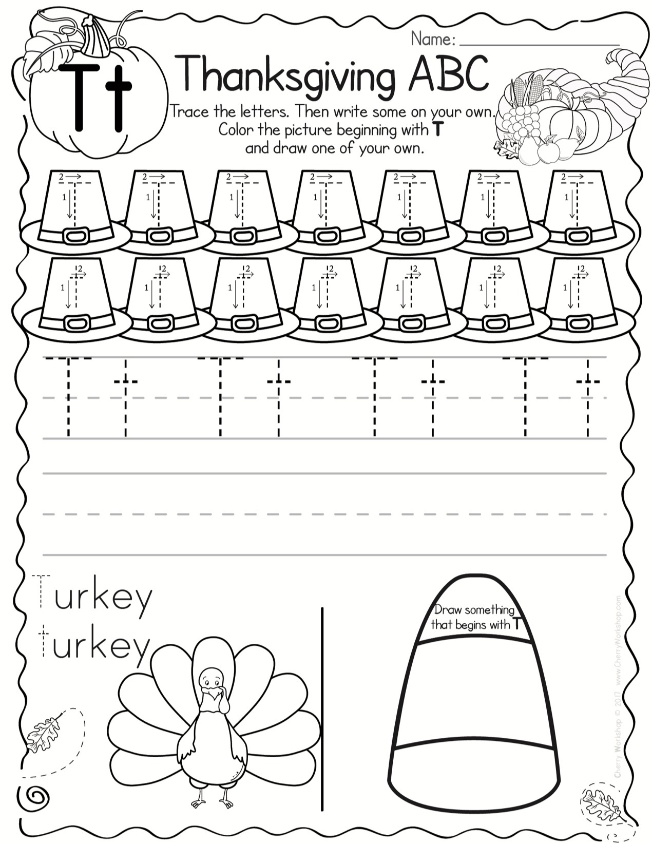 Thanksgiving Themed Abc Practice Pages within Thanksgiving Abc Worksheets