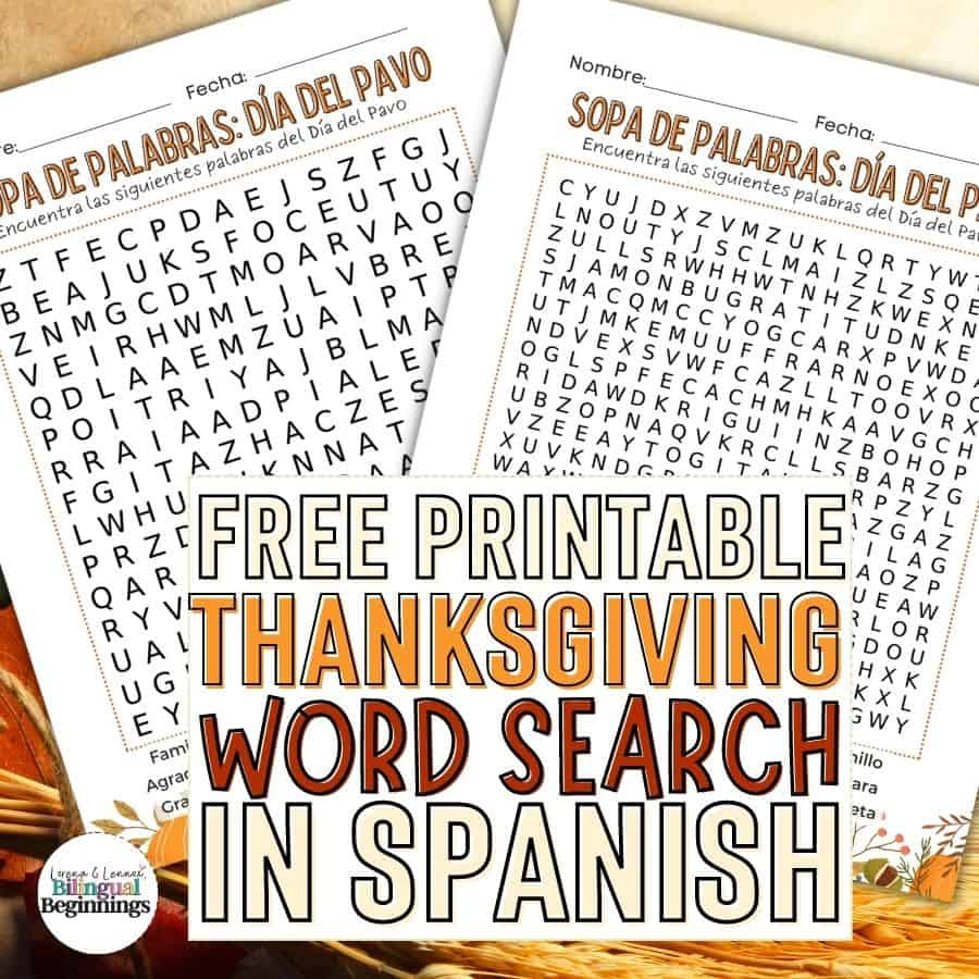 Thanksgiving Word Search Printable In Spanish [Free Printable pertaining to Thanksgiving Worksheets In Spanish Free
