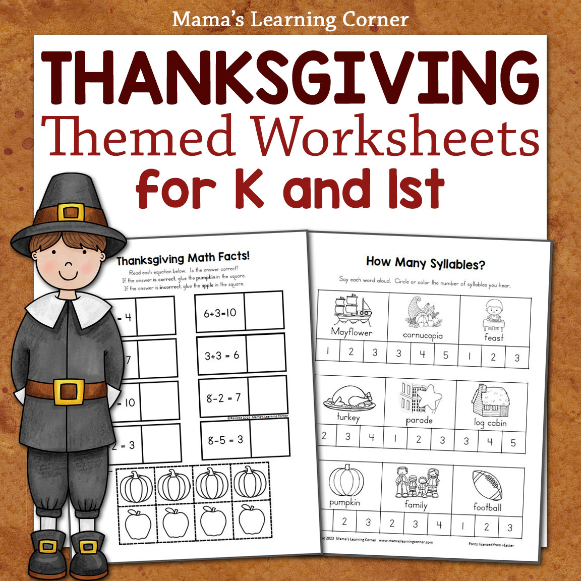 Thanksgiving Worksheet Packet For Kindergarten And First Grade throughout Thanksgiving Worksheets 1st Grade