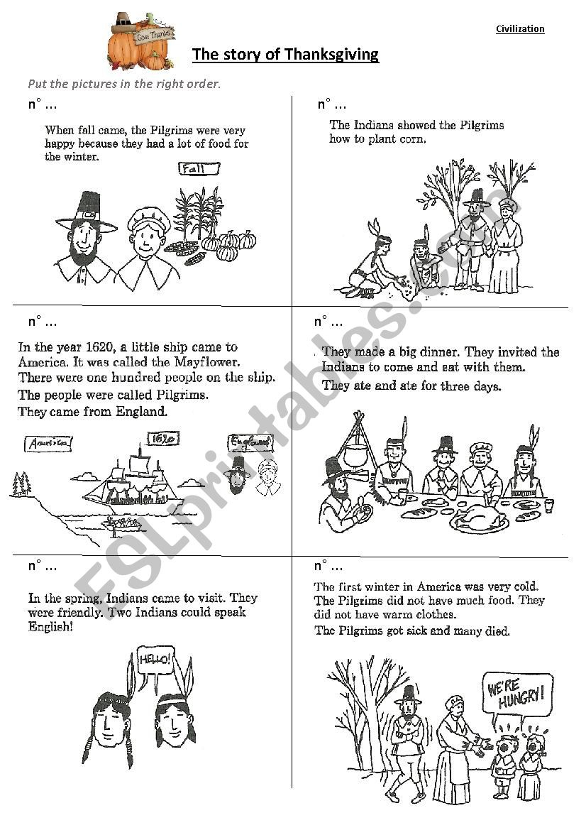 The Story Of Thanksgiving - Esl Worksheetrosebay intended for The Real Story of Thanksgiving Worksheet