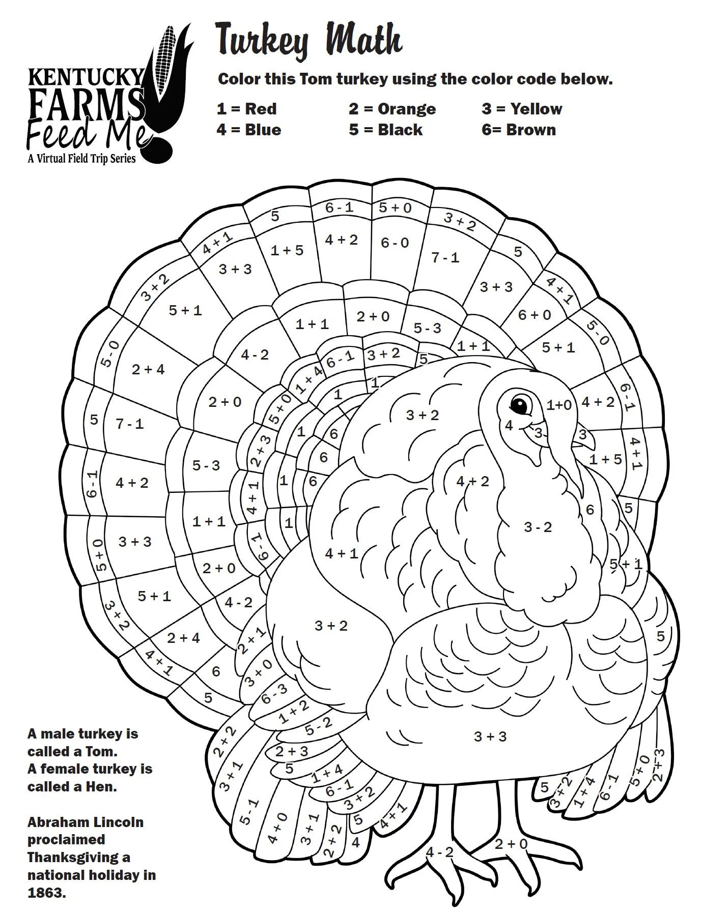 Turkey Colornumber Worksheets — #Teachkyag with Thanksgiving Turkey Worksheets