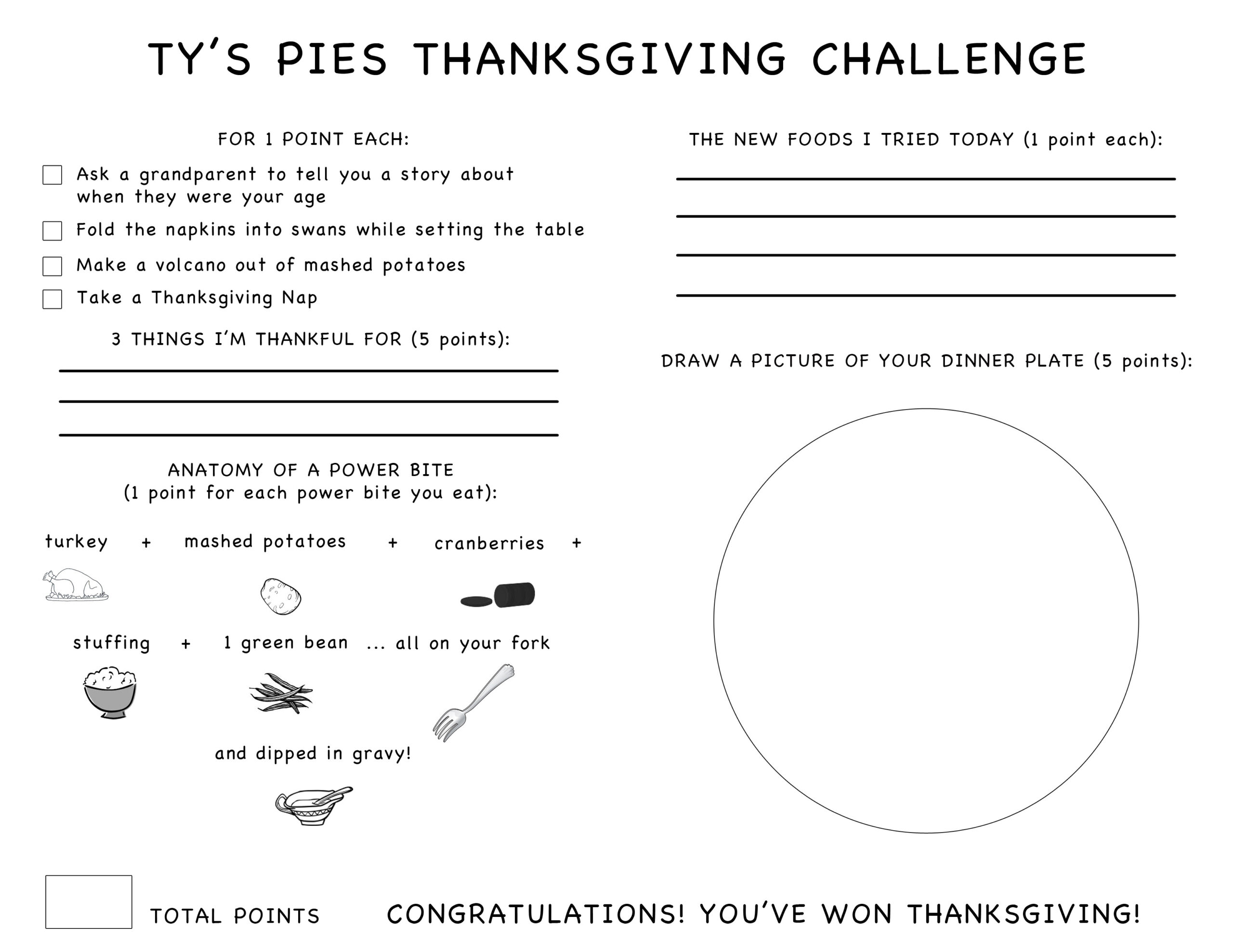 Ty&amp;#039;S Thanksgiving Challenge pertaining to Thanksgiving Challenge Worksheet Answers