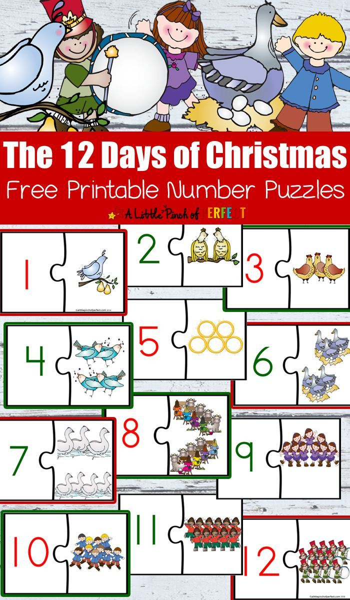 12 Days Of Christmas Free Printable Math Number Puzzles - A Little for 12 Days of Christmas Math Worksheets