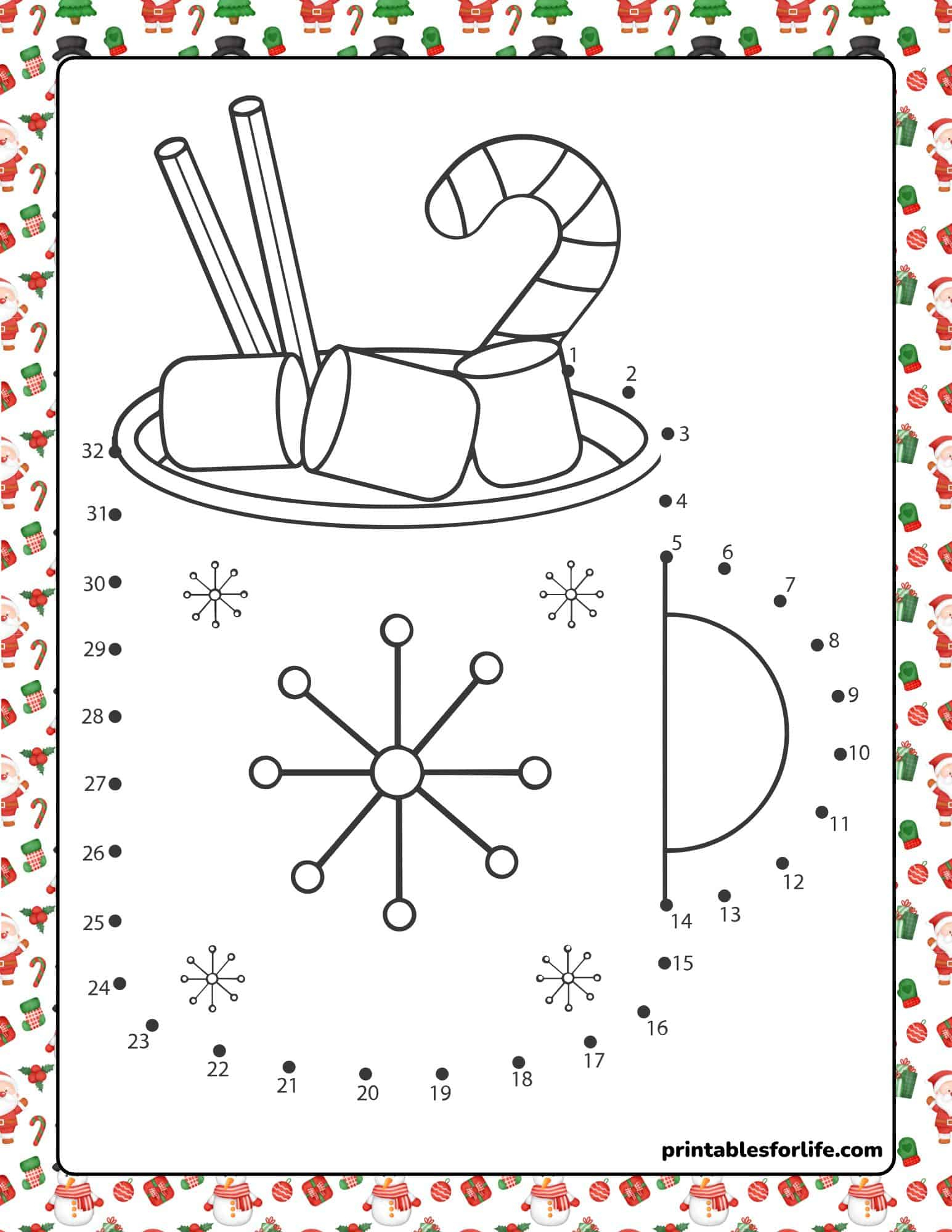 12 Free Christmas Dot To Dot Worksheets (Connect The Dots) with Free Printable Connect the Dots Christmas Worksheets