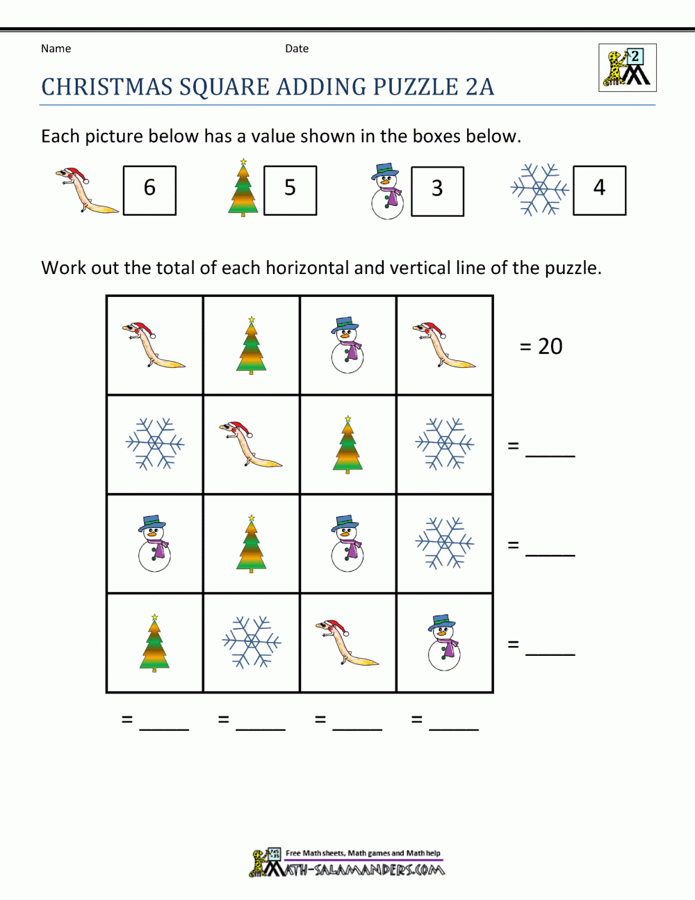 2Nd Grade Christmas Math Worksheets in Christmas Math Worksheets For 2Nd Grade