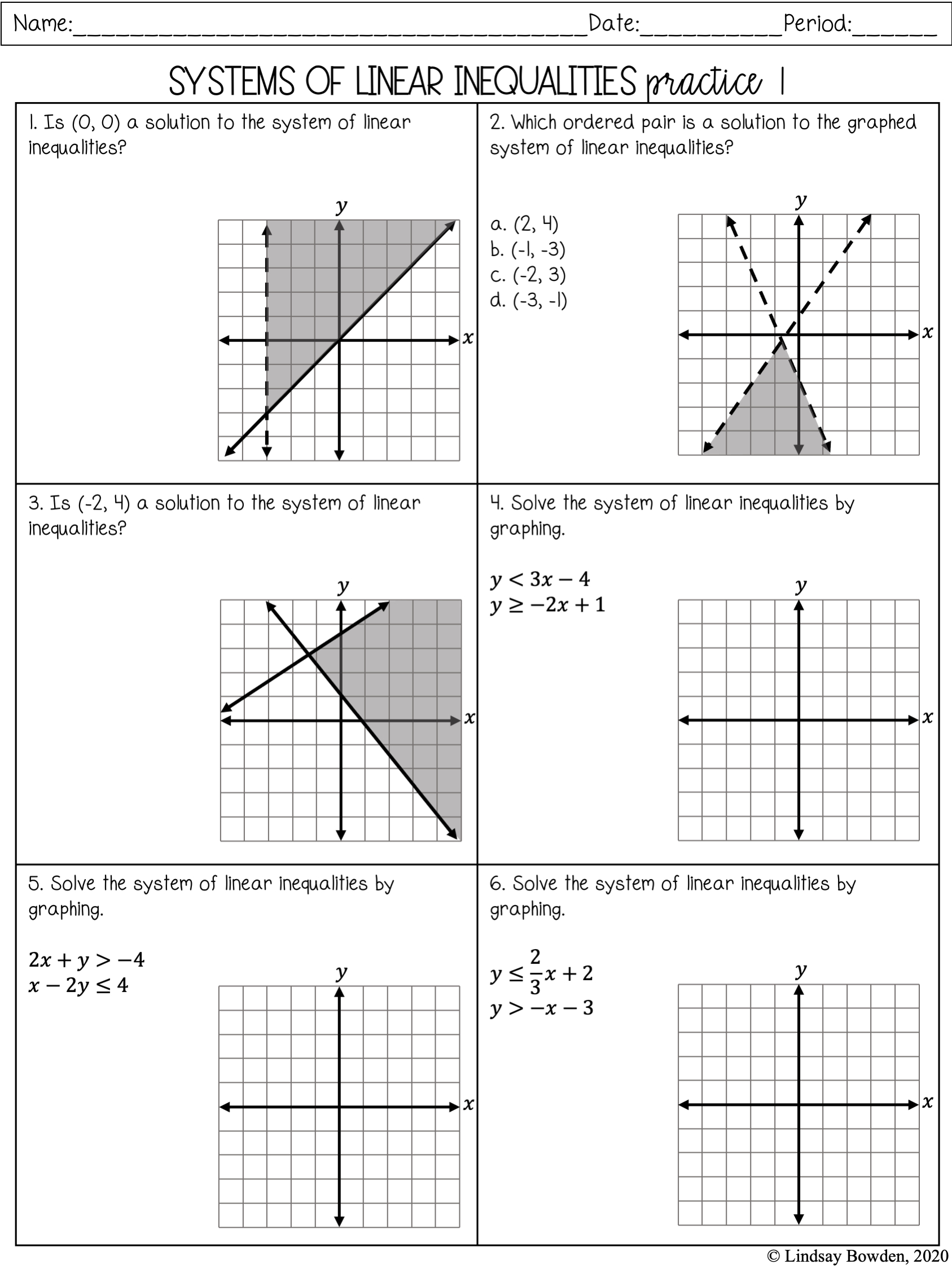 4.5: Solving Systems Of Linear Inequalities (Two Variables inside Solving Linear Systems by Graphing Christmas Worksheets Answers