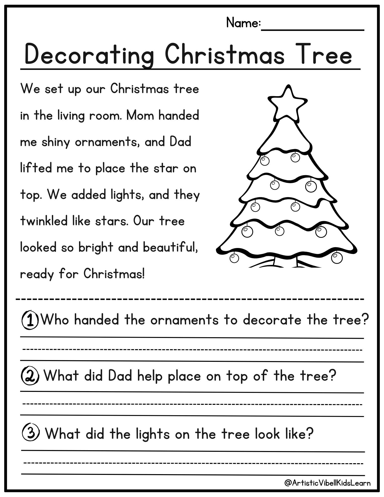 50 Christmas Reading Comprehension Printable - Kindergarten with 1St Grade Christmas Reading Comprehension Worksheets