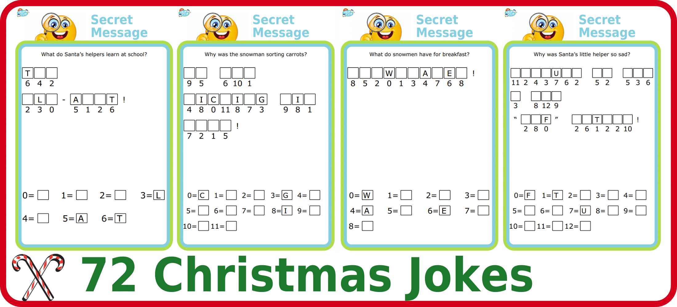 72 Christmas-Themed Secret Message Jokes And Riddles – The Trip pertaining to Christmas Hidden Message Worksheets