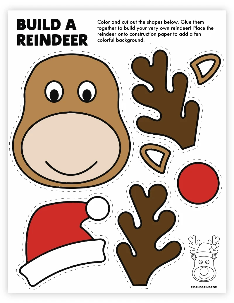8 Free Printable Christmas Themed Cut And Paste Projects - Pjs And inside Free Printable Cut and Paste Christmas Worksheets