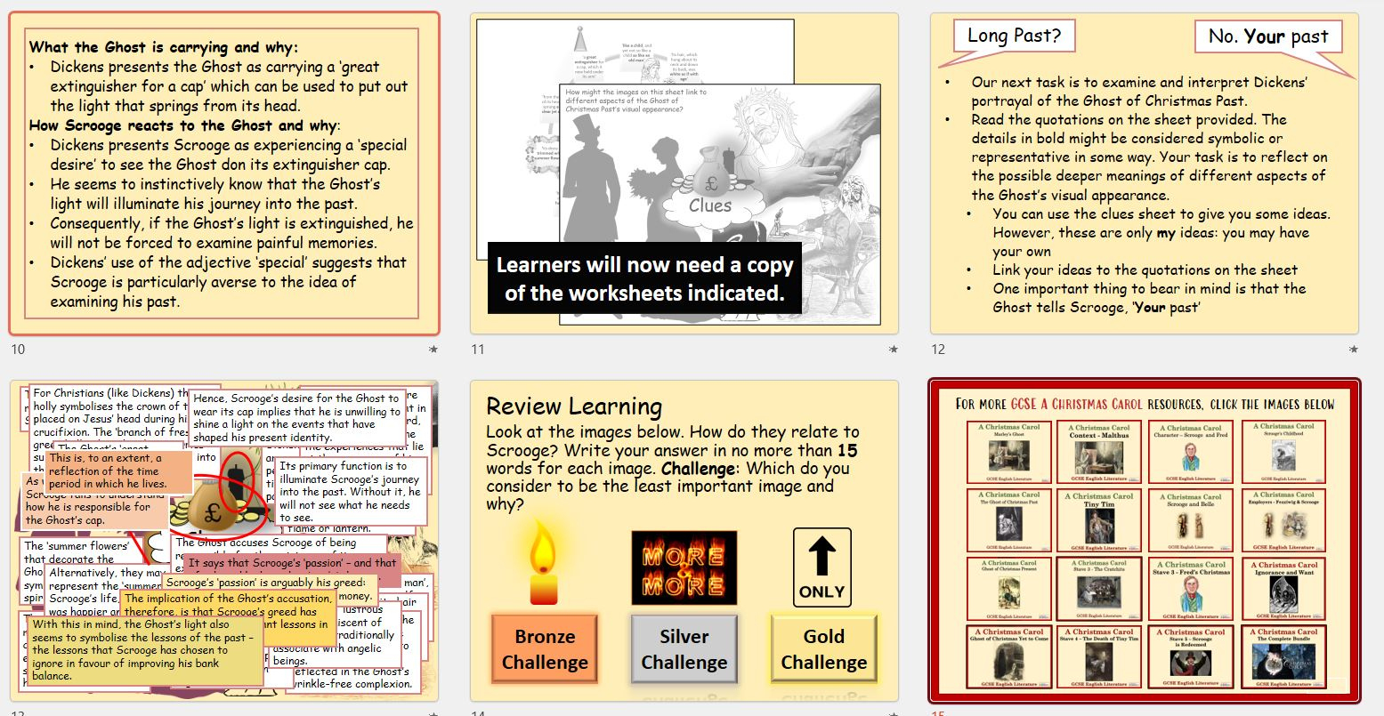 A Christmas Carol - The Ghost Of Christmas Past | Teaching Resources pertaining to A Christmas Carol Context Worksheets