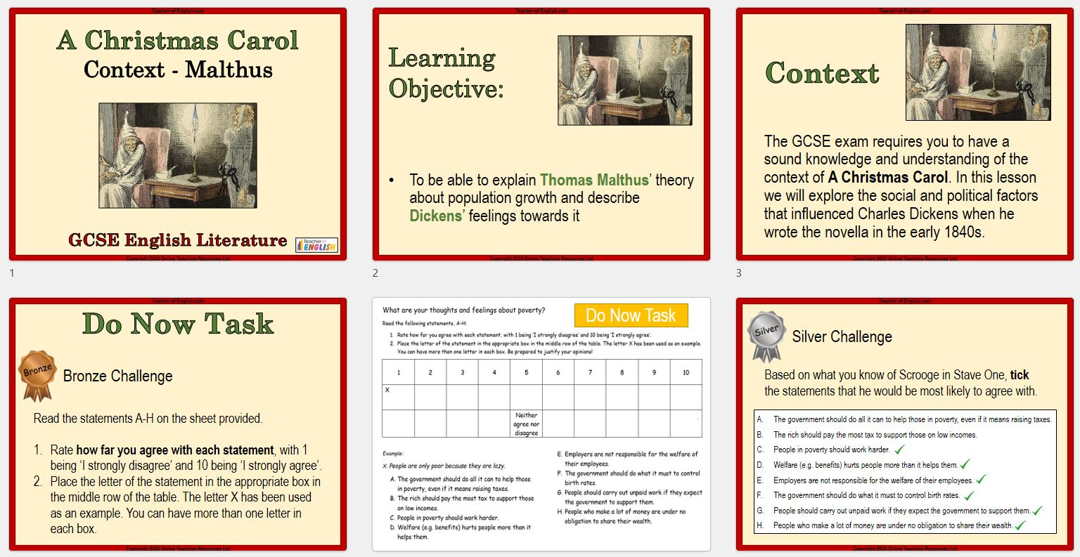 A Christmas Carol - Thomas Malthus | Teaching Resources with regard to A Christmas Carol Context Worksheets