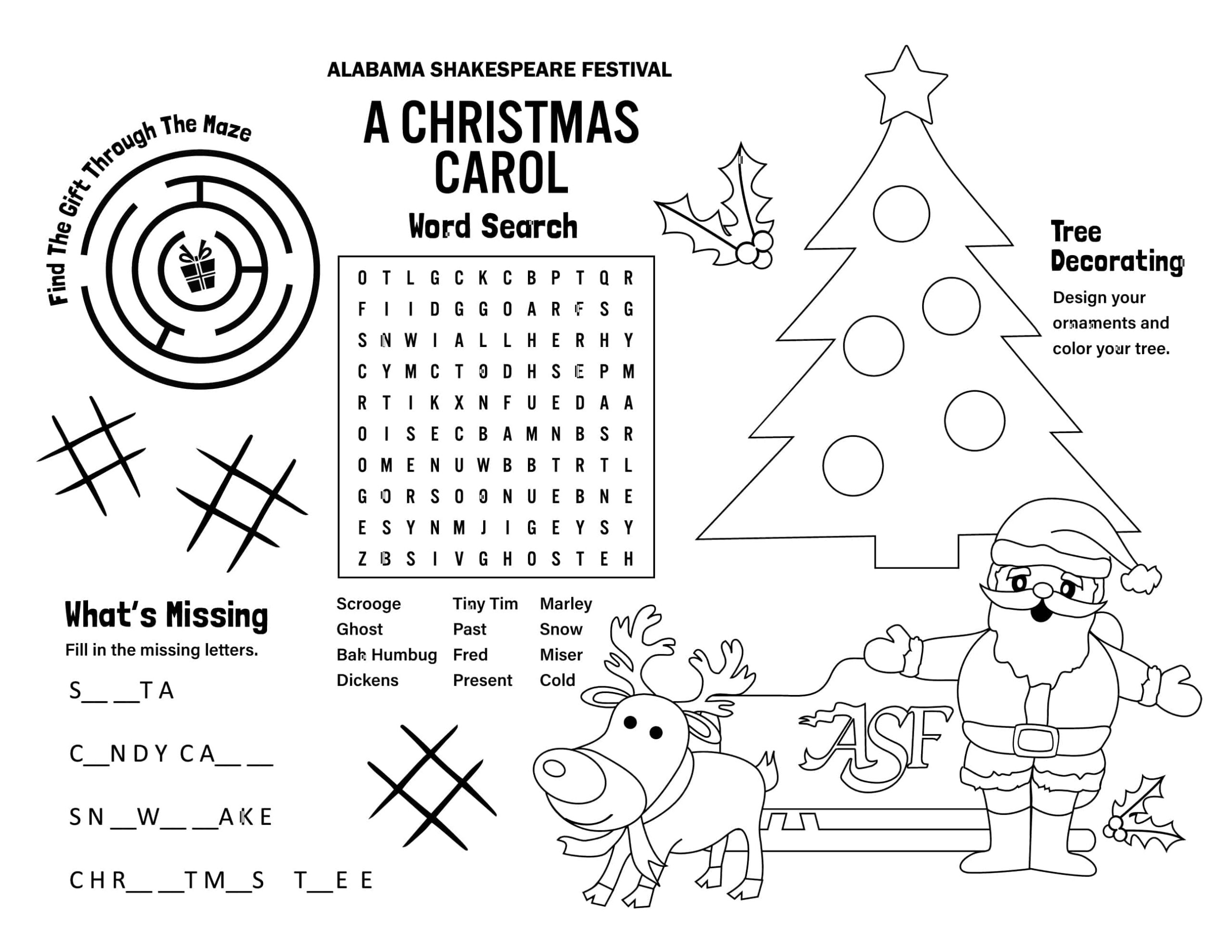 At Home | Alabama Shakespeare Festival pertaining to Christmas Carol Worksheets Free