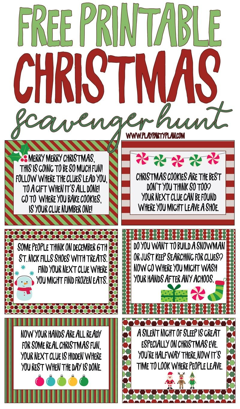 Best Ever Christmas Scavenger Hunt - Play Party Plan intended for Christmas Scavenger Hunt Worksheets