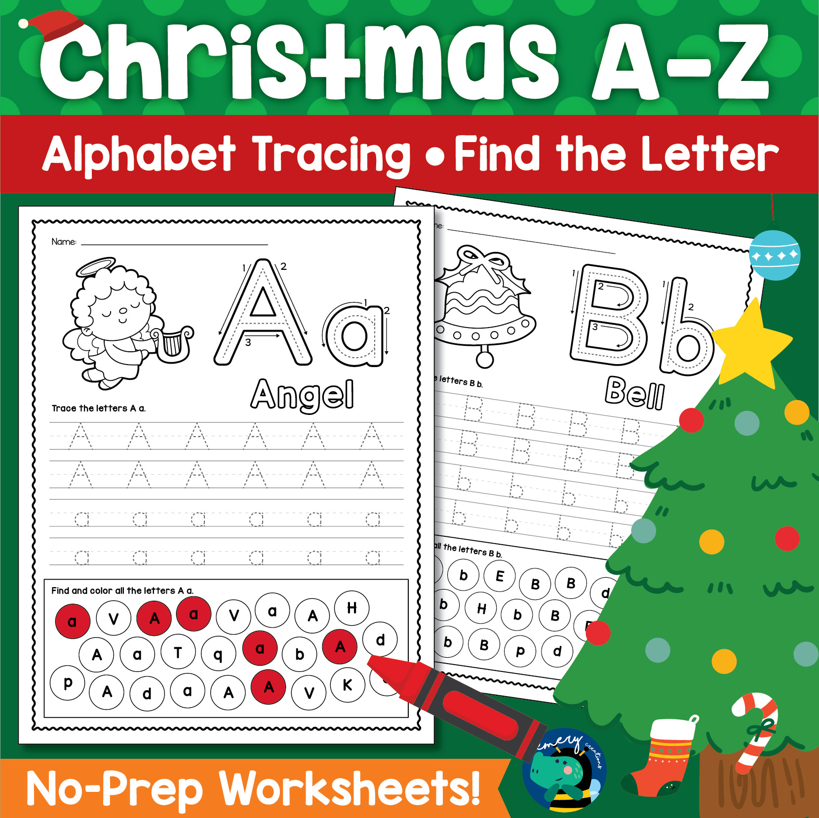 Christmas A-Z Worksheets: Alphabet Tracing | Find The Letter | No with Christmas Alphabet Worksheets Kindergarten