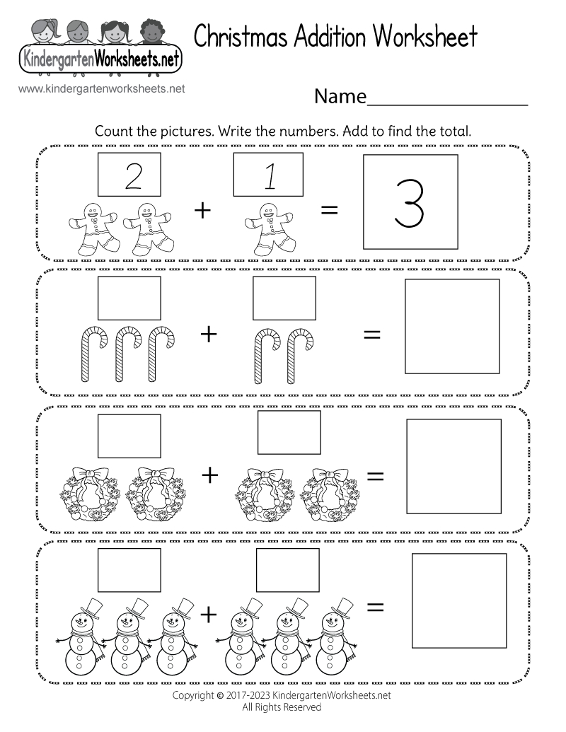 Christmas Addition Worksheet - Free Printable, Digital, &amp;amp; Pdf for Christmas Kindergarten Math Worksheets