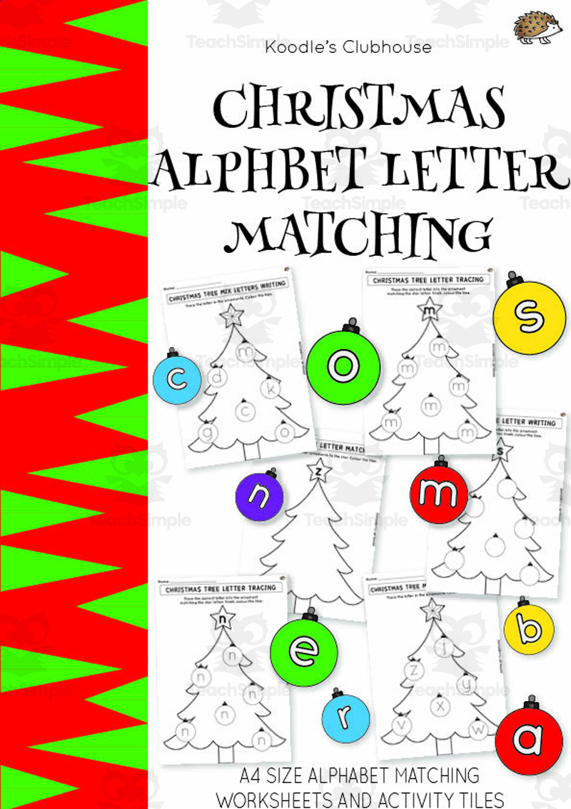 Christmas Alphabet Letter Matching in Christmas Letter Matching Worksheets