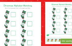 Christmas Alphabet Matching Worksheet: Letters S-Z within Christmas Letter Matching Worksheets