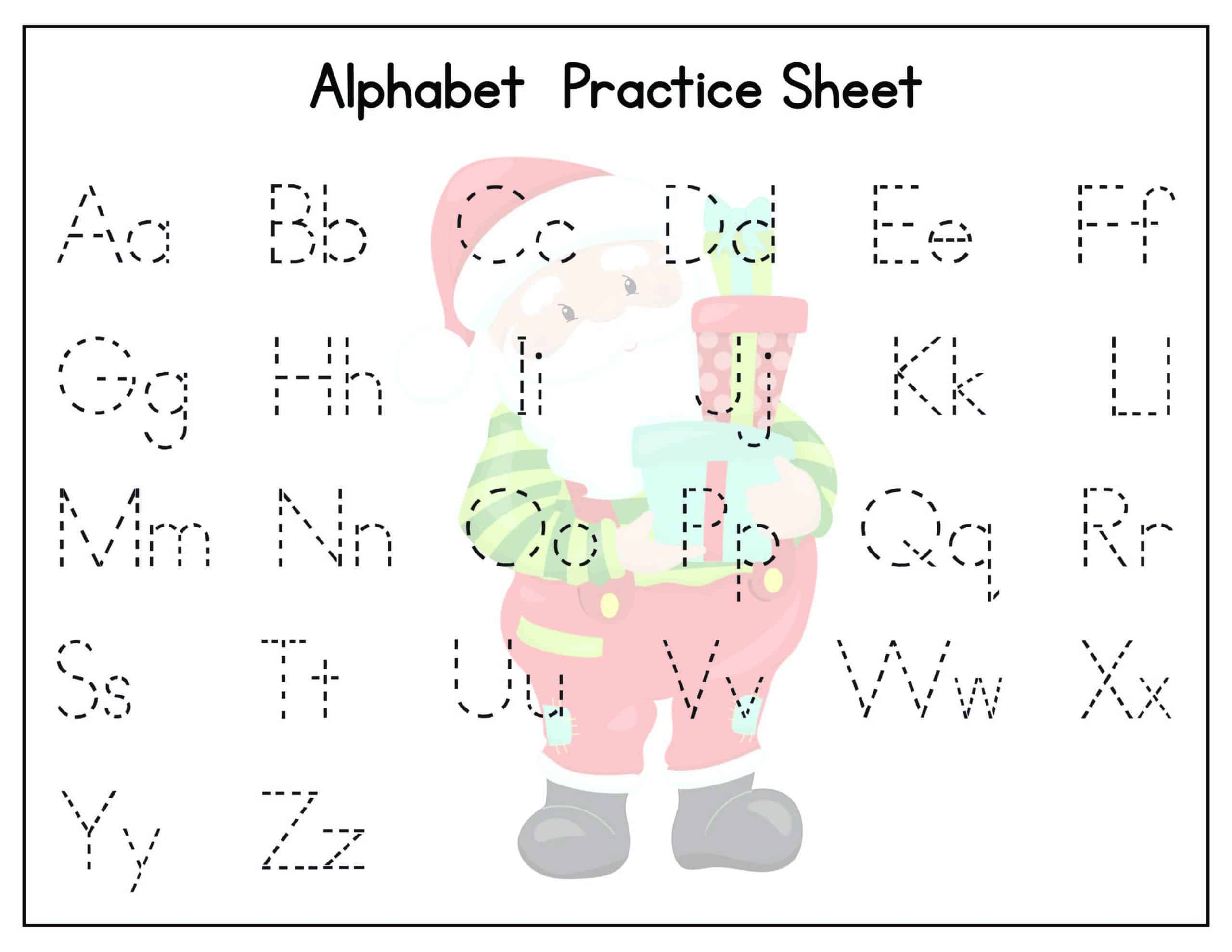 Christmas Alphabet Tracing Worksheets - Kids Activity Zone within Kindergarten Christmas Letter Worksheets