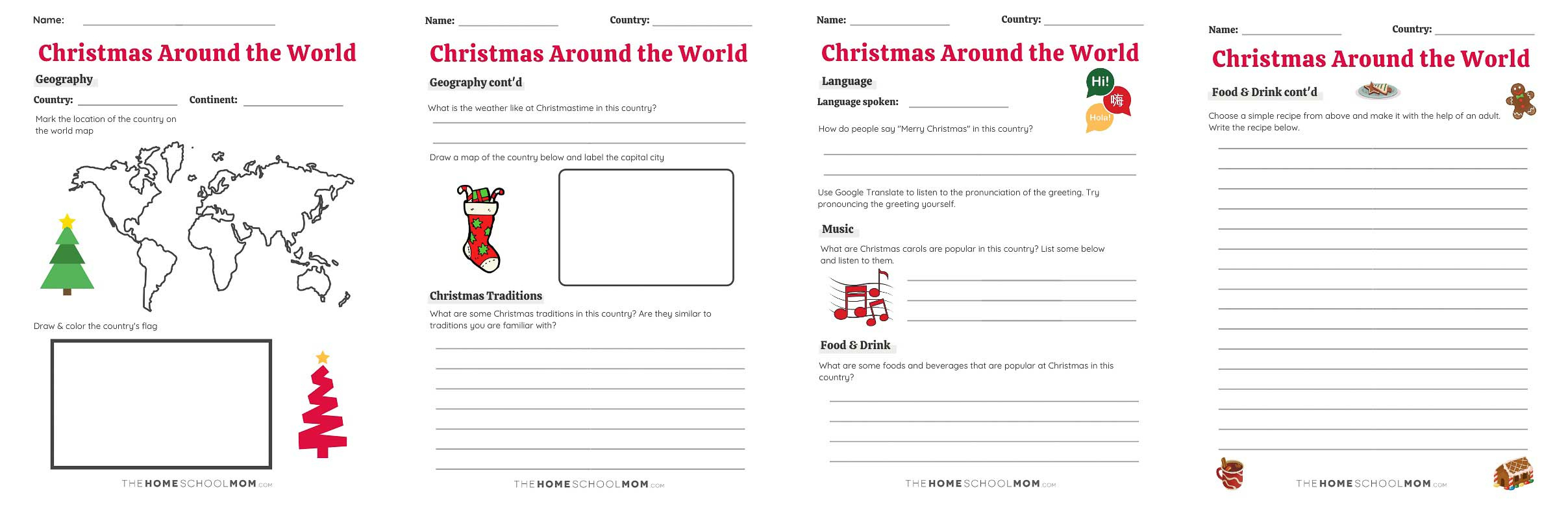 Christmas Around The World For Kids (With Printable) throughout Christmas Around the World Worksheets Free