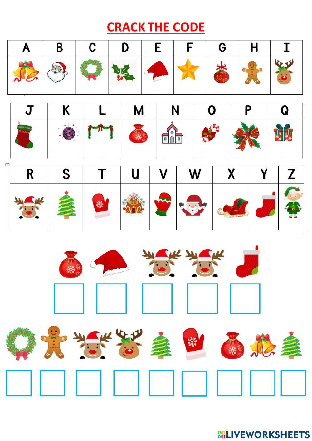 Christmas Code Breaker (A) Worksheet | Cazoom Maths Worksheets throughout Christmas Crack the Code Worksheets