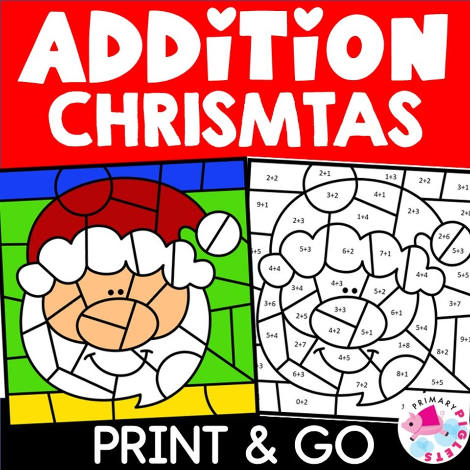Christmas Colornumber Code Addition To 20 Math Coloring throughout Addition and Subtraction Christmas Coloring Worksheets
