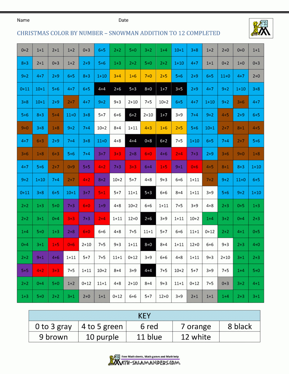 Christmas Colornumber Sheets For Kids throughout Christmas Math Coloring Worksheets 3rd Grade