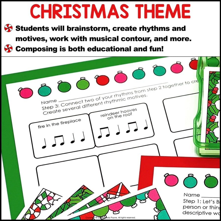 Christmas Composing Guided Music Composition Activity And intended for Music Theory Christmas Worksheets