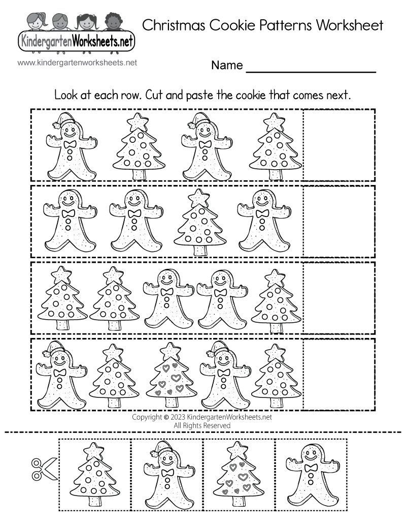 Christmas Cookie Patterns Worksheet - Free Printable, Digital, &amp;amp; Pdf inside Christmas Pattern Worksheets For Kindergarten
