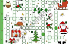 Christmas Crossword - Esl Worksheettecus inside Christmas Worksheets Crossword Puzzles