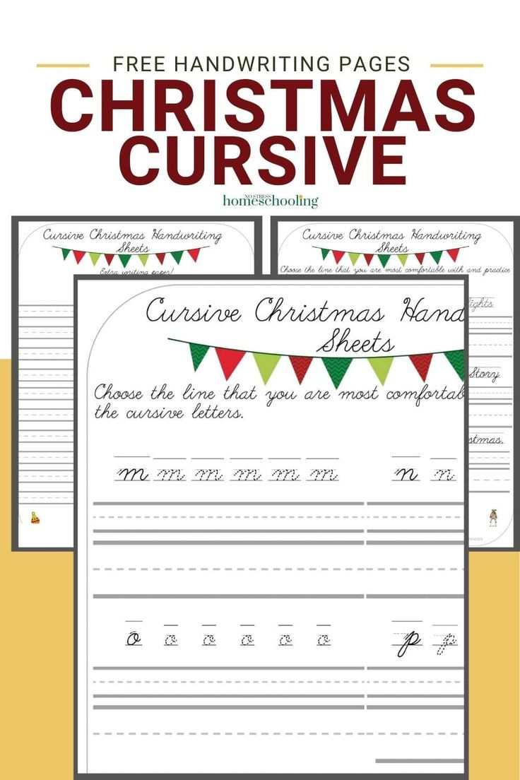 Christmas Free Printable Cursive Handwriting Worksheets with regard to Christmas Cursive Writing Worksheets