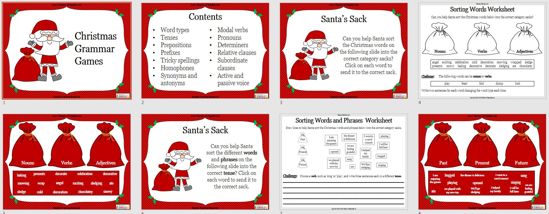 Christmas Grammar Activities | Teaching Resources intended for Christmas Themed Grammar Worksheets