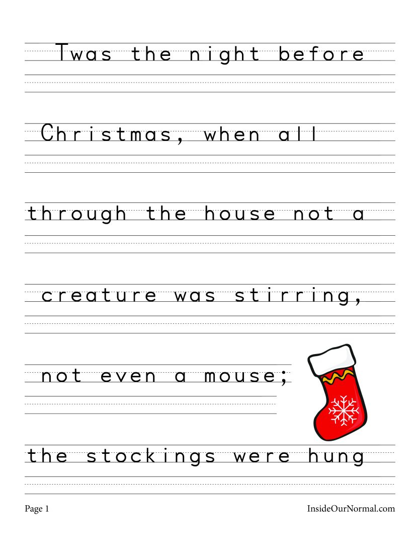 Christmas Handwriting Bundle ~ Inside Our Normal throughout Christmas Cursive Writing Worksheets