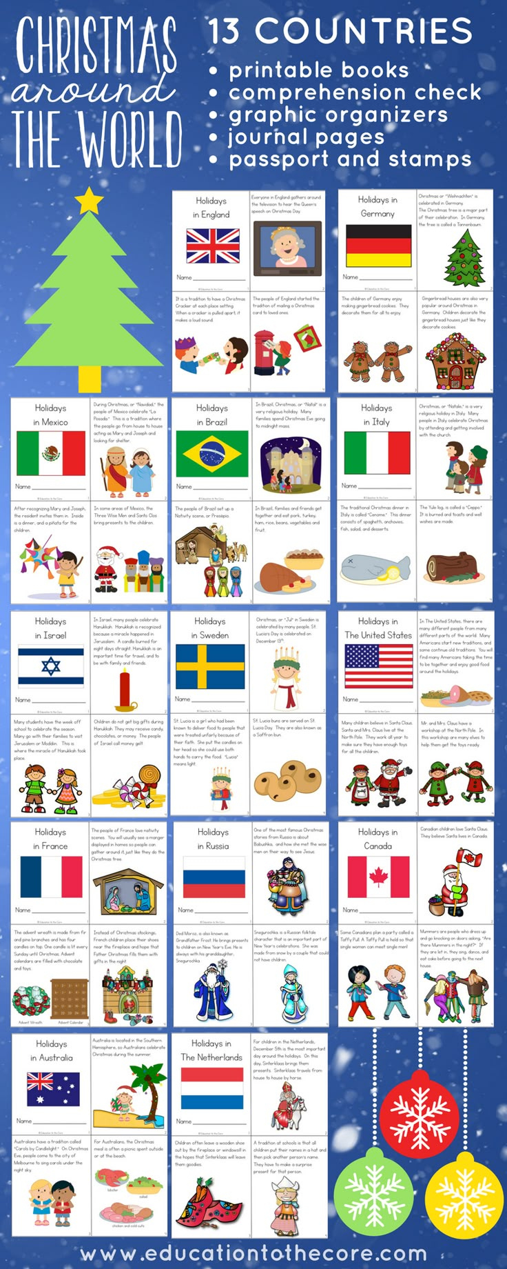 Christmas Holidays Around The World Activities throughout Christmas Celebrations Around the World Worksheets