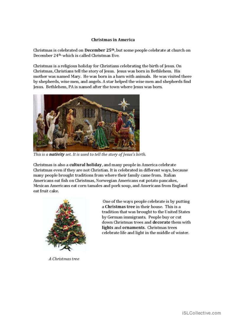 Christmas In America: English Esl Worksheets Pdf &amp;amp; Doc pertaining to Christmas In America Worksheets