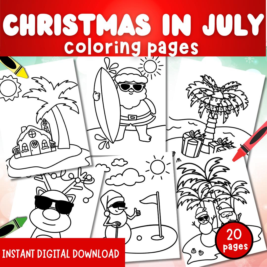 Christmas In July Coloring Page - Etsy with regard to Christmas In July Worksheets