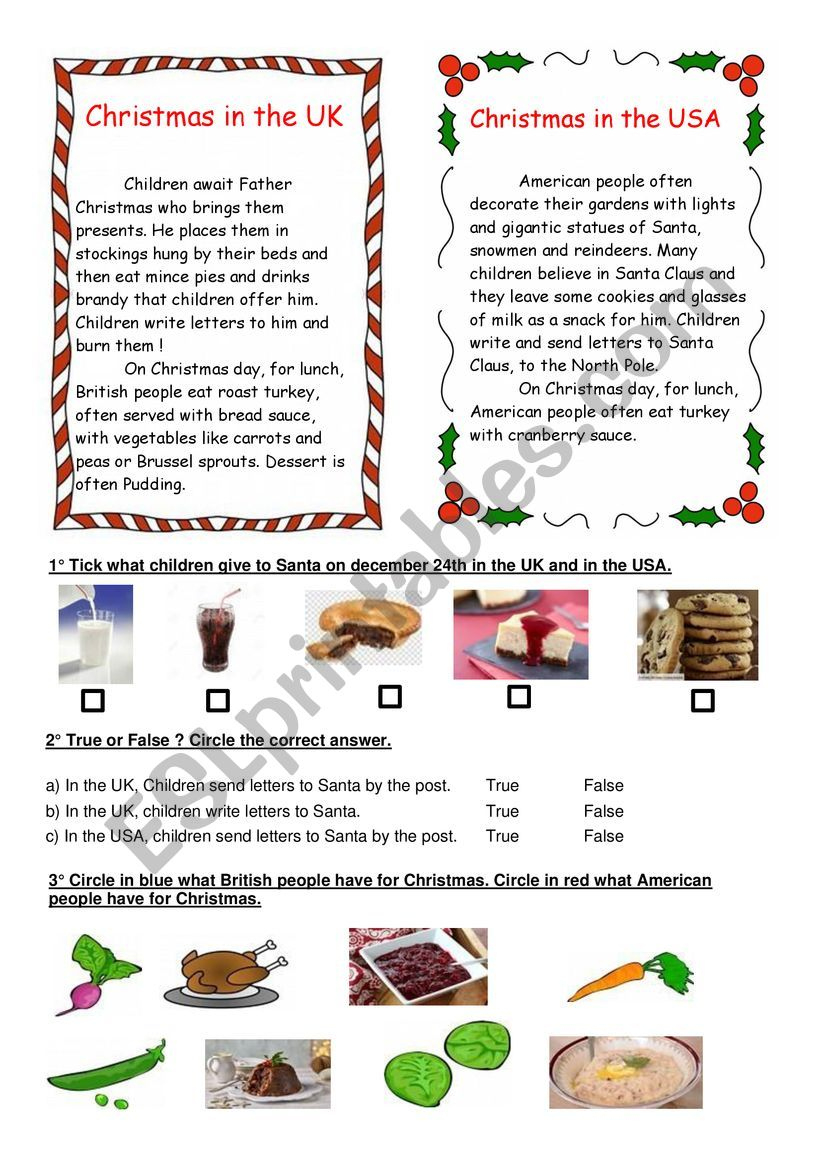 Christmas In The Uk And In The Usa - Esl Worksheetbouh17 with Christmas in the Usa Worksheets