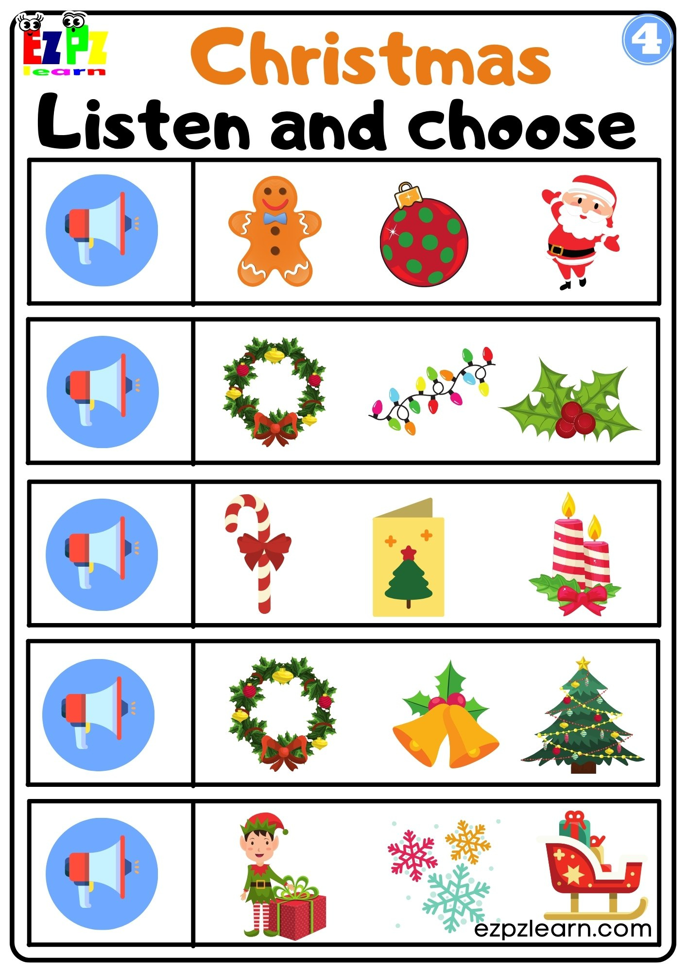 Christmas Interactive Worksheet Listen And Choose The Correct in Christmas Fun Worksheets