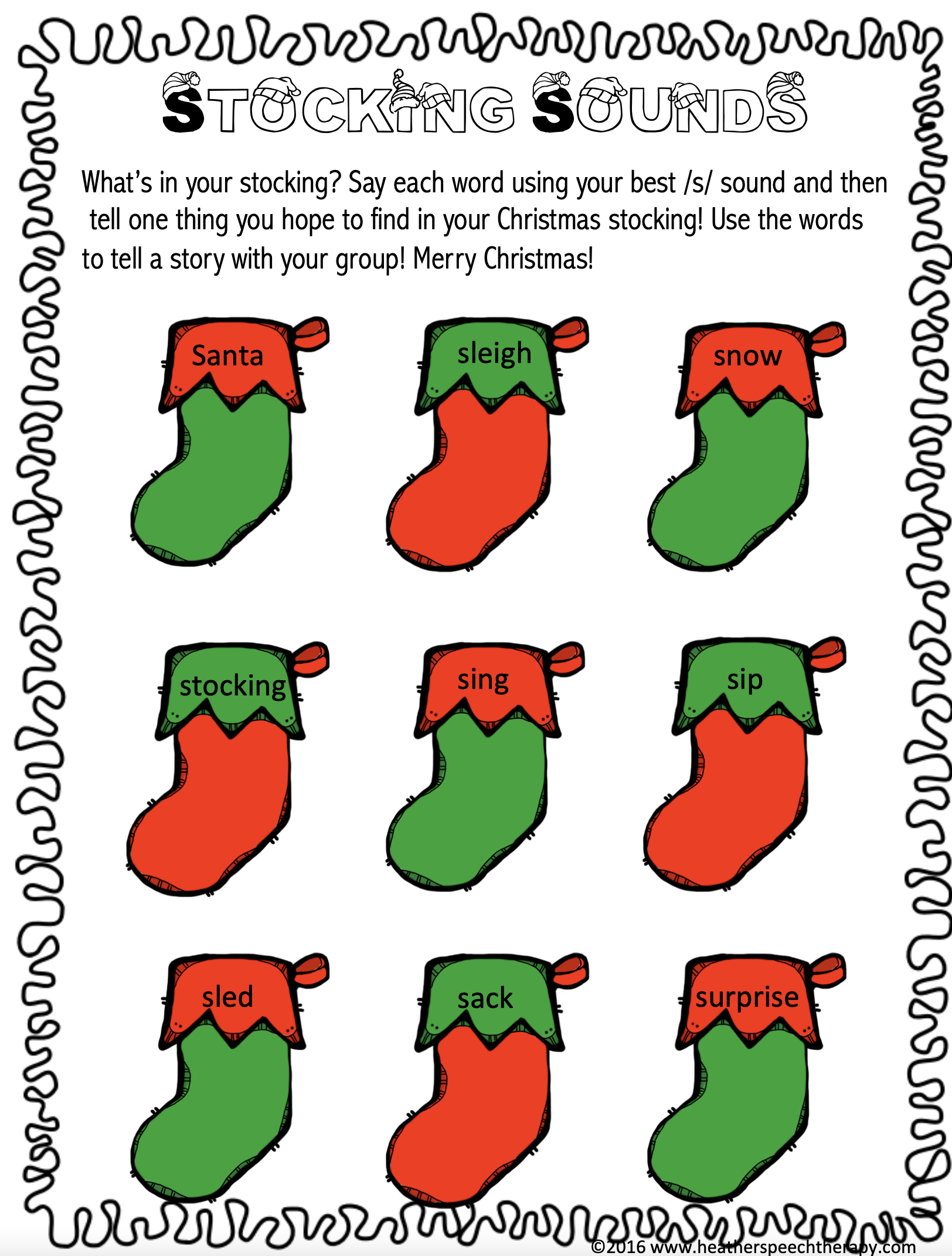Christmas Language And Articulation Bundle pertaining to Christmas Speech Therapy Worksheets