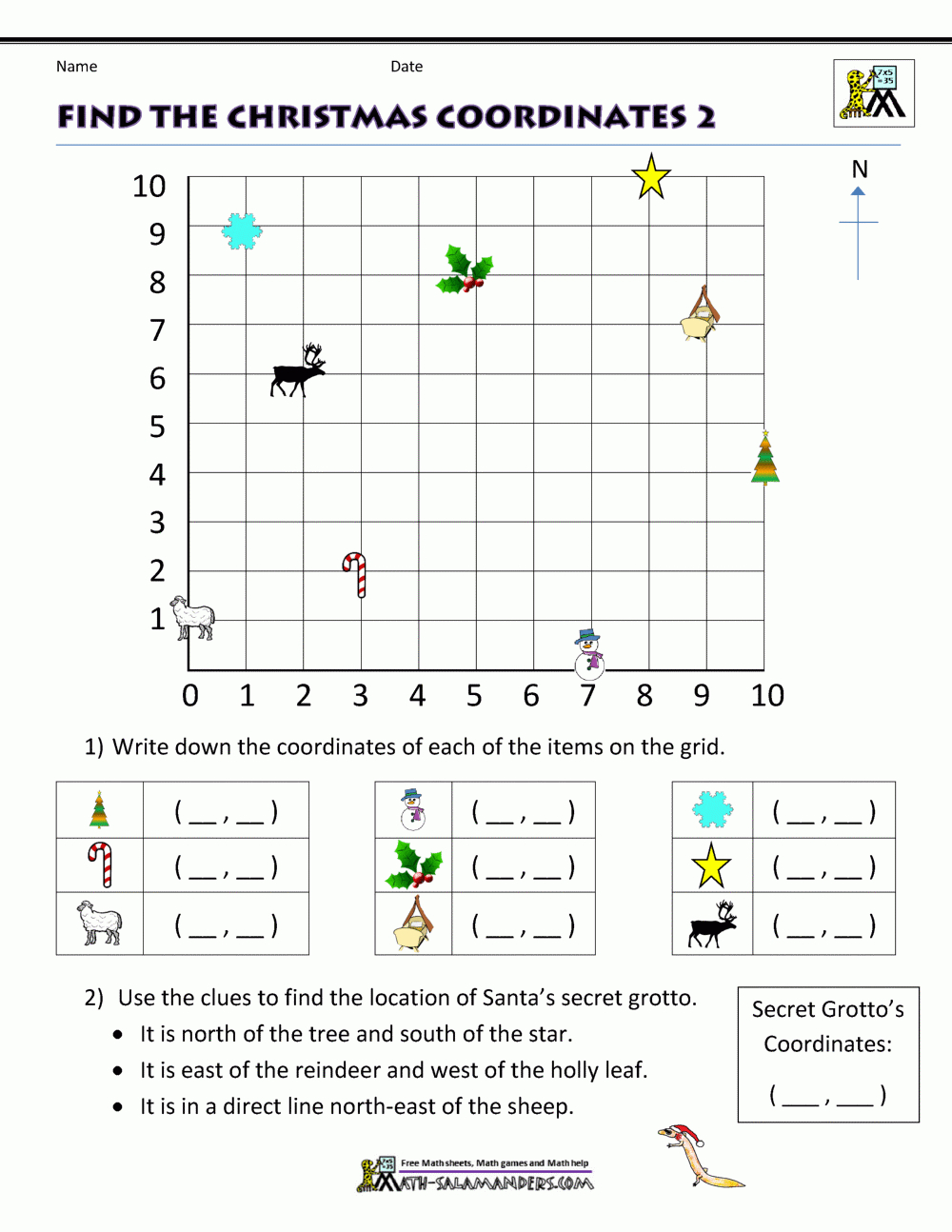 Christmas Math Activities in Christmas Math Worksheets Middle School