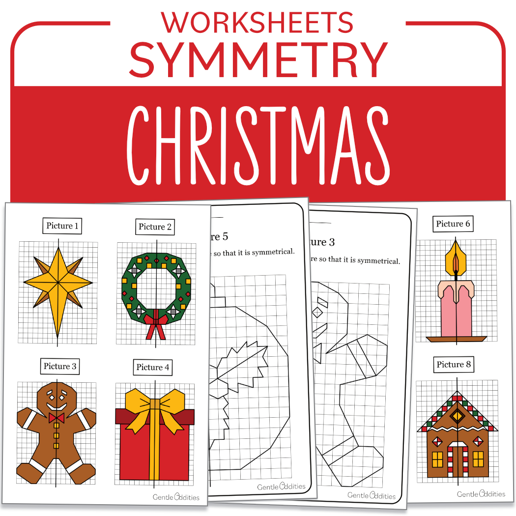 Christmas Math Activity Symmetry And Coloring | Madeteachers pertaining to Christmas Symmetry Worksheets Free