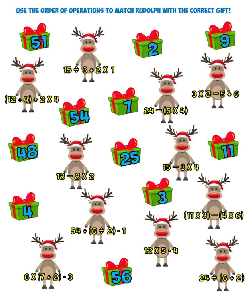 Christmas Math Order Of Operations 2 – Mr. R.&amp;#039;S World Of Math for Christmas Order Of Operations Worksheets